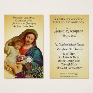 PRIMERA COMUNIÓN ANTIGUA TARJETA DE ORACIÓN SAGRAD
