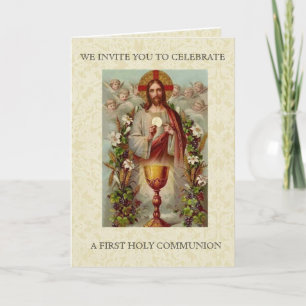 Primera Comunión Católica Invitación Jesús