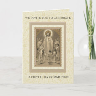Primera Comunión Católica Jesús Invitación