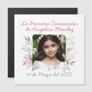 Primera Comunión con Foto y Flores Español