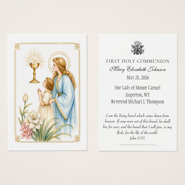 Primera Comunión Devoción Eucarística (Anverso y reverso)