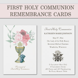 Primera Comunión Elegante Recuerdo Santo 