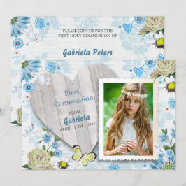 Primera Comunión Floral | Invitaciones de Foto