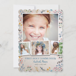Primera Comunión Floral | Invitaciones de Foto