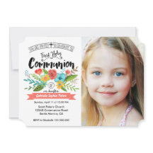 Primera Comunión Floral | Invitaciones de Foto