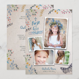 Primera Comunión Floral | Invitaciones de Foto