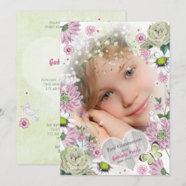 Primera Comunión Floral | Invitaciones de Foto