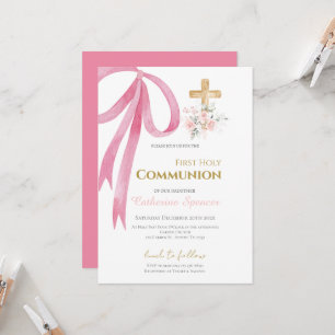 Primera Comunión floral para invitación de niña