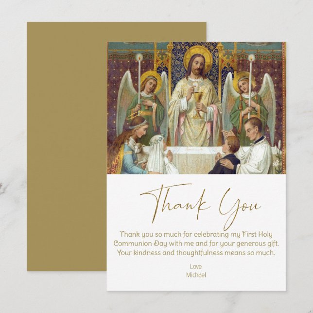 Primera Comunión Gracias Jesús con los niños (Anverso / Reverso)