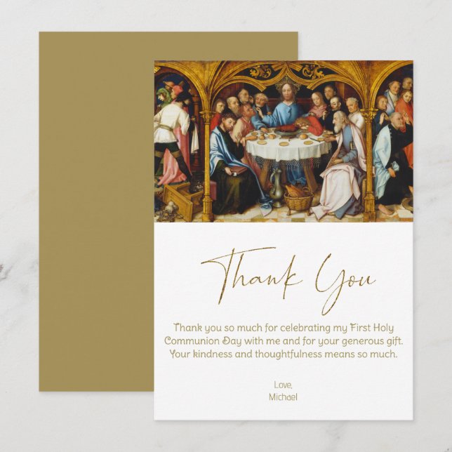 Primera Comunión Gracias Jesús por la última cena (Anverso / Reverso)
