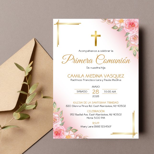 Primera Comunión Invitación Cruzada Primera Comuni (Subido por el creador)