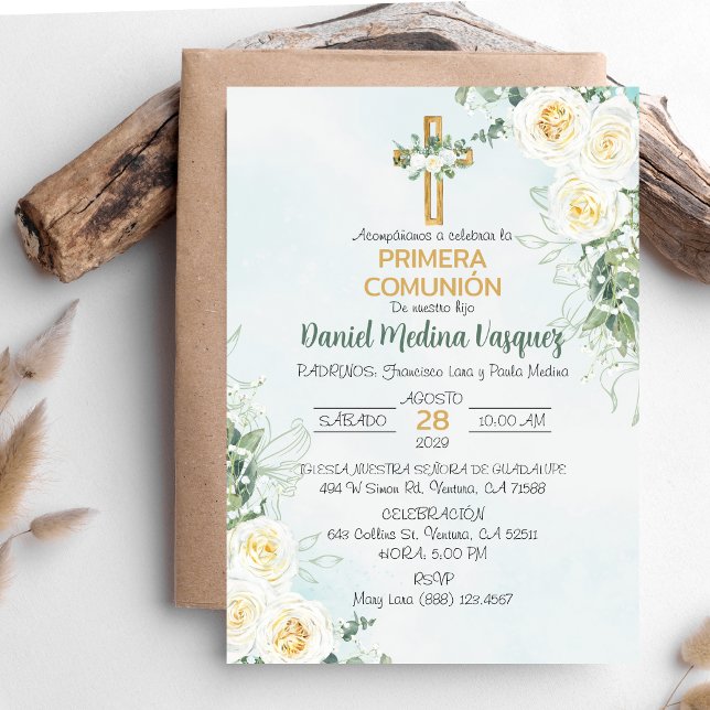 Primera Comunión Invitación Cute (Subido por el creador)