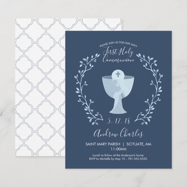 Primera Comunión Invitación de la Santa Comunión N (Anverso / Reverso)
