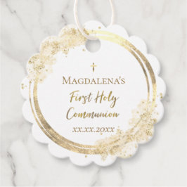 Primera etiqueta falsa de la comunión purpurina a 