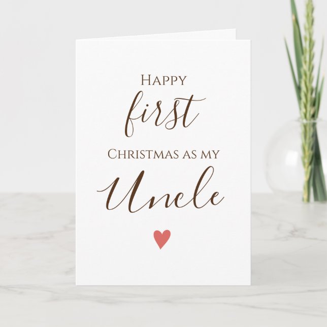 Primera Feliz Navidad Tarjeta del Tío (Anverso)