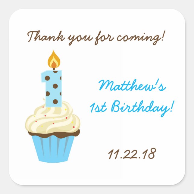 Primera fiesta de cumpleaños a favor de pegatina / (Anverso)