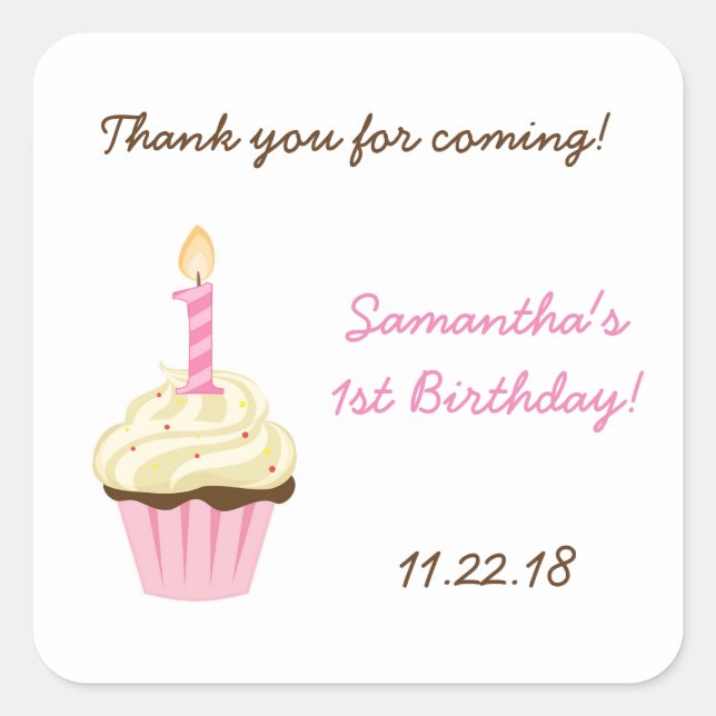 Primera fiesta de cumpleaños a favor de pegatinas  (Anverso)