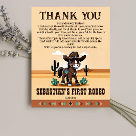 Primera fiesta de cumpleaños de rodeo tarjeta de a