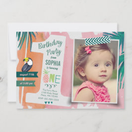 Primera fiesta de cumpleaños Invitación chica selv