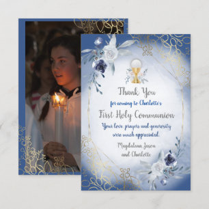 primera foto de la comunión: tarjeta de agradecimi