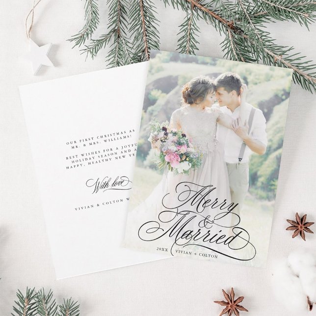 Primera foto de Navidad de Feliz y Casado con Nove (Front & Back)