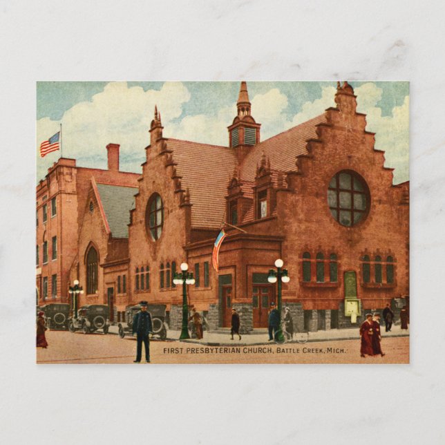 Primera iglesia presbiteriana Houston, postal de (Anverso)