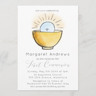 Primera Incansable Comunión Invitación Religiosa