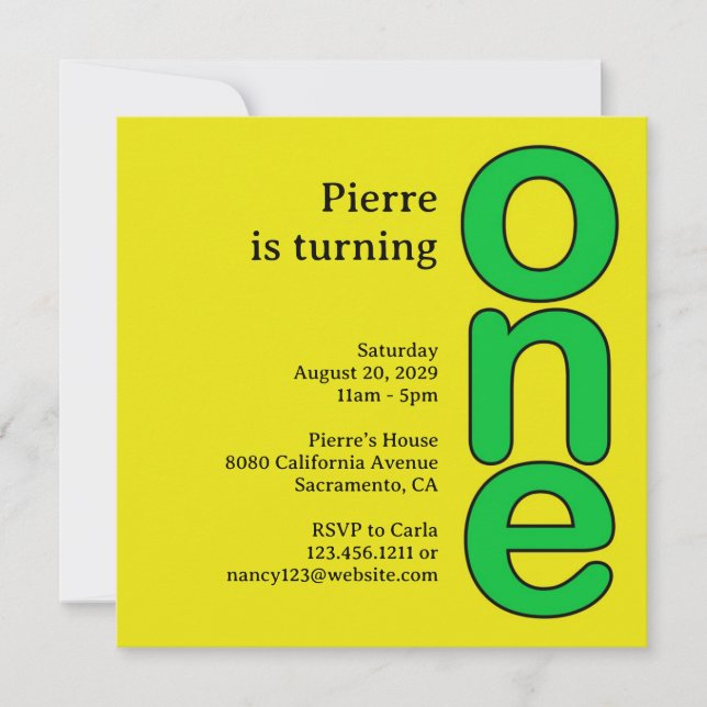 Primera invitación a fiesta de cumpleaños (Anverso)