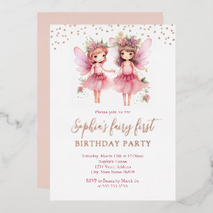 Primera invitación a fiesta de cumpleaños de hadas