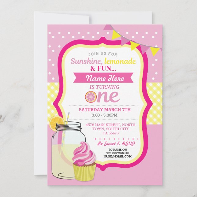 Primera invitación a fiesta de cumpleaños de Lemon (Anverso)