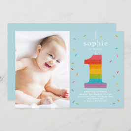 Primera invitación a fiesta de cumpleaños para beb