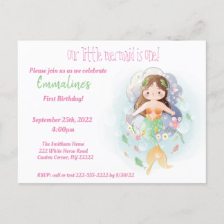Primera invitación a fiesta de cumpleaños para niñ