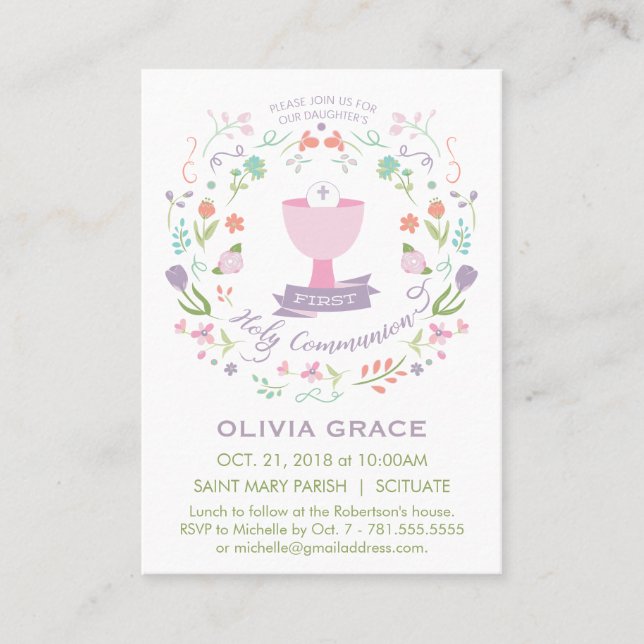 Primera invitación a la comunidad sagrada, tarjeta (Anverso)