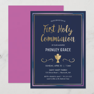 Primera invitación a la comunión - Elegante, simpl