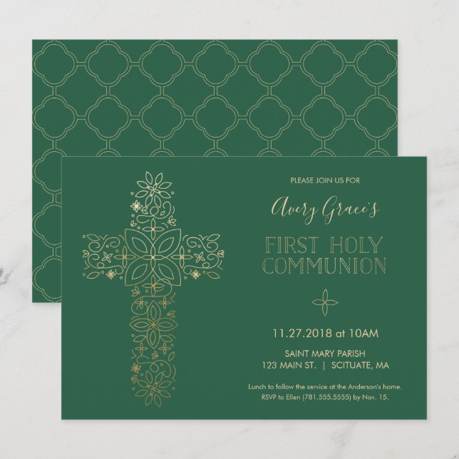 Primera invitación a la comunión, invitación a la  (Anverso / Reverso)
