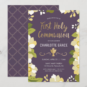 Primera invitación a la comunión sagrada, floral c