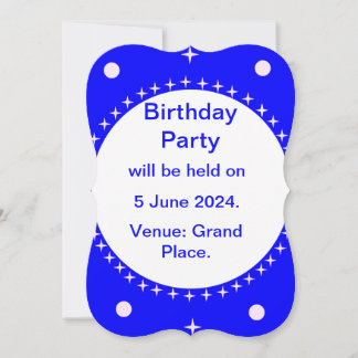 Primera invitación a la fiesta de cumpleaños. Cump