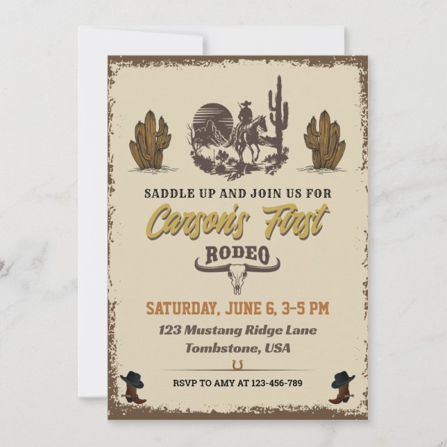 Primera invitación a la fiesta de cumpleaños de Ro (Anverso)