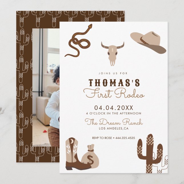 Primera invitación a la fiesta de cumpleaños de Ro (Anverso / Reverso)