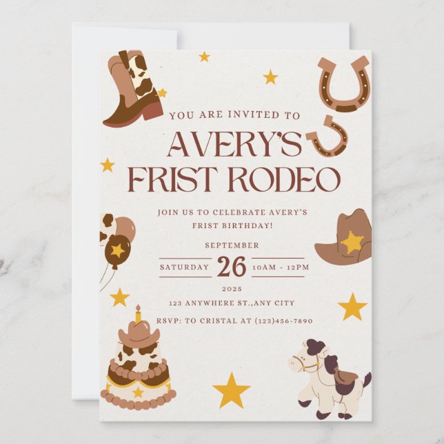 Primera invitación a la fiesta de cumpleaños del R (Anverso)