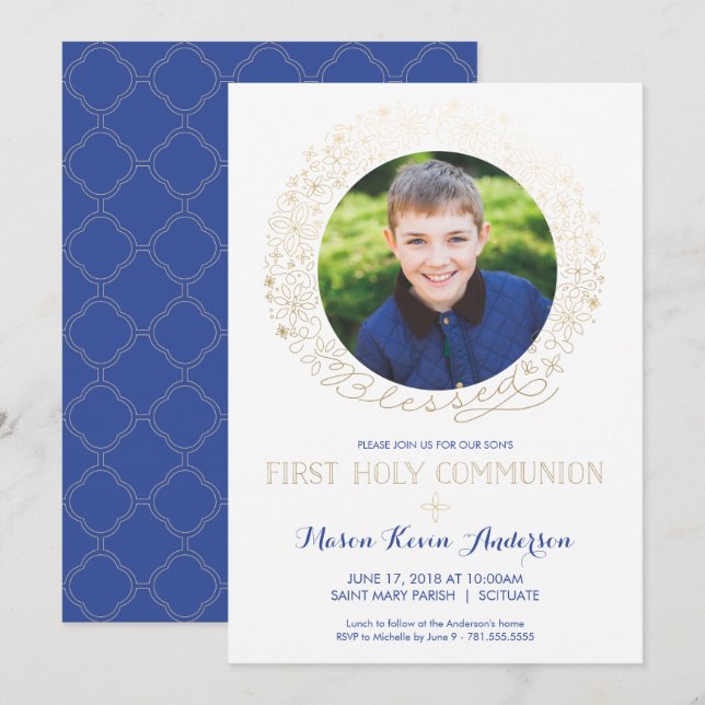 Primera invitación a la foto de la Santa Comunión  (Anverso / Reverso)