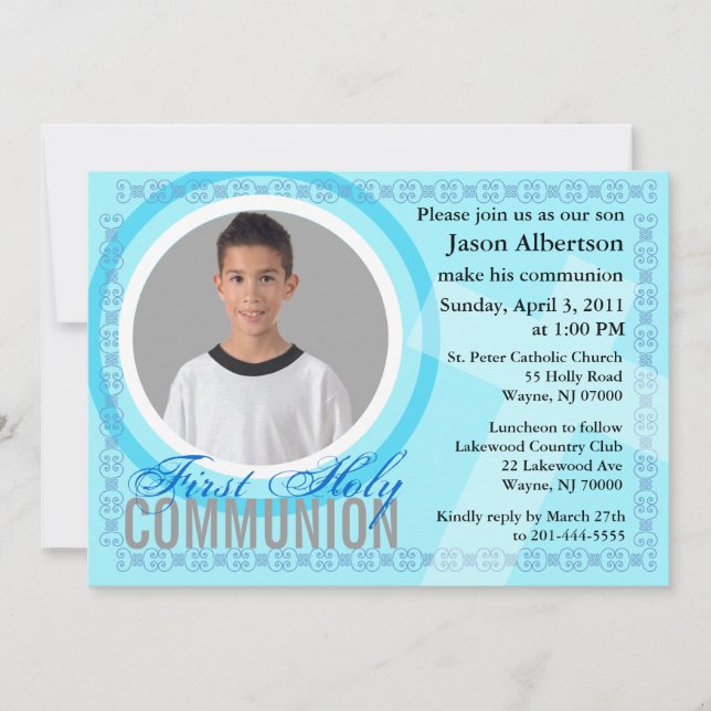 Primera invitación a la Santa Comunión Clásico Azu (Anverso)