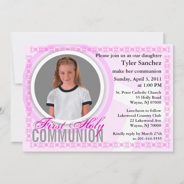 Primera invitación a la Santa Comunión Clásico Ros (Anverso)