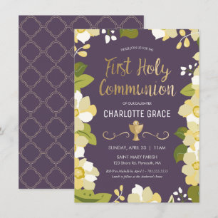 Primera invitación a la Santa Comunión, floral con