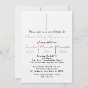 Primera invitación a los trillizos azul rosado de