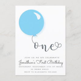 Primera invitación a un globo de cumpleaños