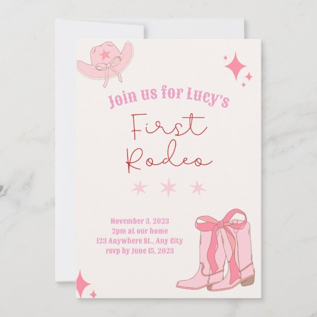 Primera invitación al cumpleaños de Rodeo (Anverso)