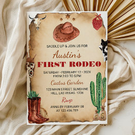 Primera invitación al cumpleaños de Rodeo Western