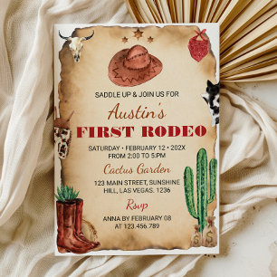Primera invitación al cumpleaños de Rodeo Western 