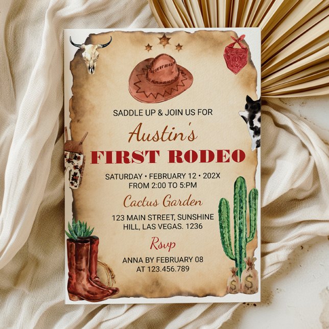 Primera invitación al cumpleaños de Rodeo Western  (Subido por el creador)